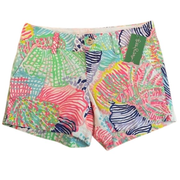 Lilly Pulitzer NWT 100% Cotton Callahan Shorts Roar of the Seas New Size 0 - Picture 2 of 6